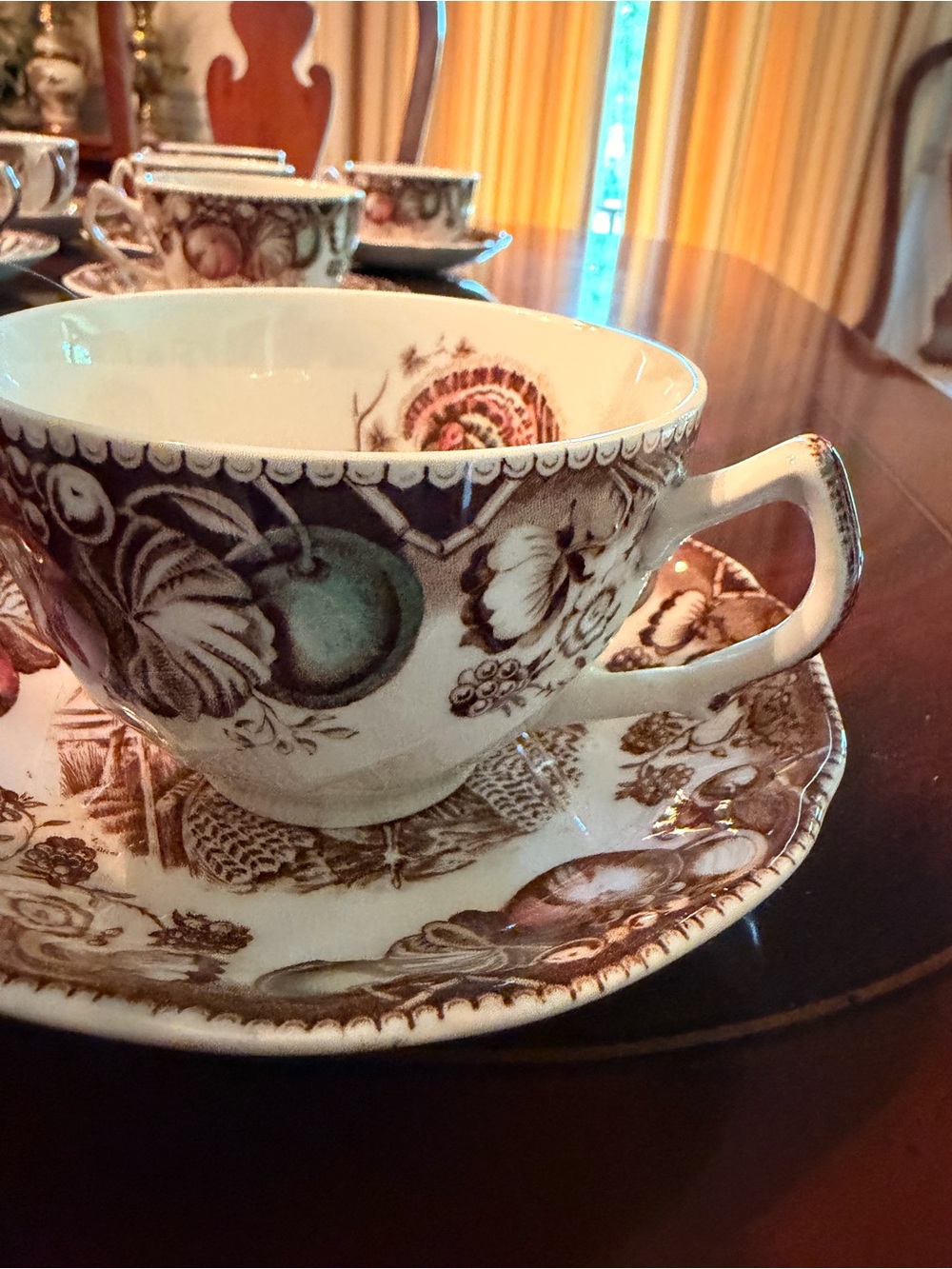 Johnson Brothers His Majesty Turkey, Fruits, Nuts Cup and Sauer, Made in England - Picture 2 of 16
